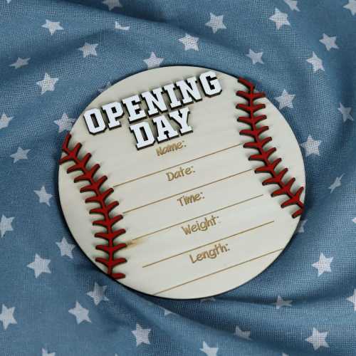 Opening Day Newborn Photo Props, Baseball-themed Nursery Name Announcement Sign, Baby Birth Stats Nursery Decor, Baseball Name Gifts