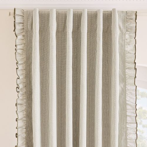Pinstripe Ruffle Blackout Curtain