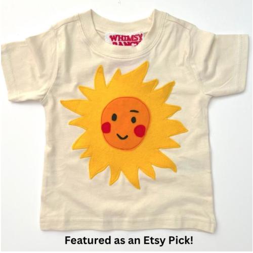 Sunshine Tee-Boho Kids-Natural Cotton-Summer Vibes-Sunny Kids-Nature Lover-Playful Kids & Baby Wear-Sunburst-Happy Top-Beach Days-Sun Top