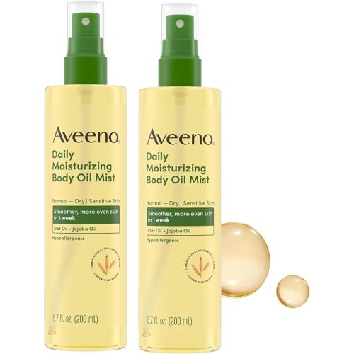 Aveeno Daily Moisturizing Body Oil Mist, Twin Pack, 2 x 6.7 fl. oz
