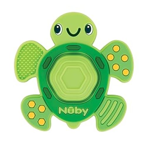 Nuby Teethe N' Pop Sensory Play Teether - Baby Teething Toy - 3+ Months - Turtle
