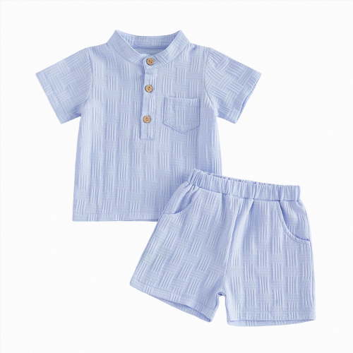 Toddler Baby Boy Shorts Set Summer Clothes Cotton Linen Short Sleeve Button-up Shirt and Shorts Spring Outfit