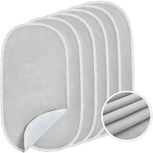 TILLYOU Waterproof Changing Pad Liners 6 Pack, 100% Cotton Reusable Cloth Diaper Liners, Gray