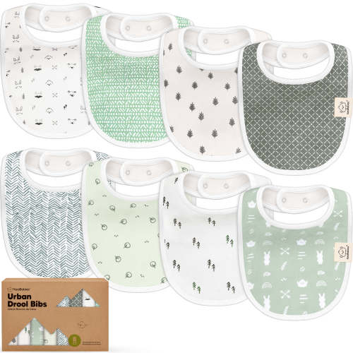 8-Pack Urban Drool Bibs - Nordic / One Size