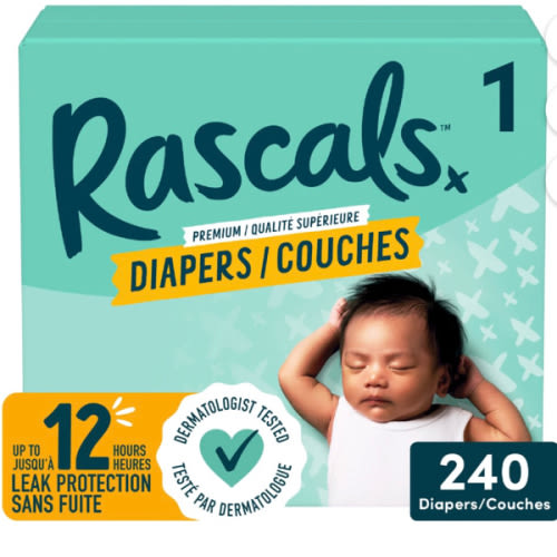 Couches Rascals Premium, Taille 1, 168 unités - Walmart.ca