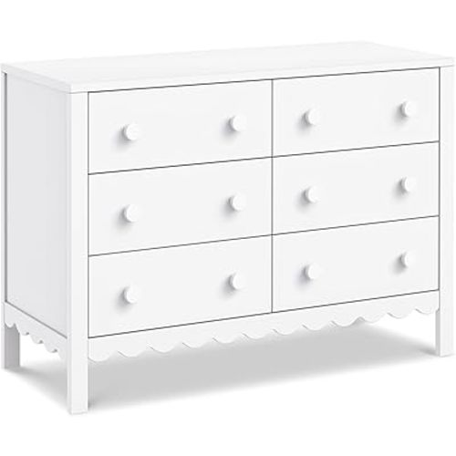 Davinci Sammy Scallop 6-Drawer Dresser in White