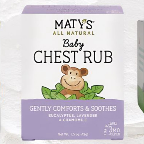 Matys Baby Chest Rub, Soothing Congestion Relief Vapor Rub for Babies 3 Months Old +, Clean & Comforting Eucalyptus, Lavender, & Chamomile for Sleep, Non-GMO, Petroleum Free, Menthol Free, 4.5 oz Tub