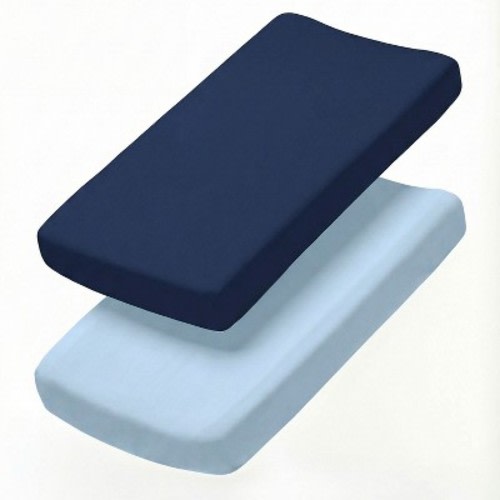 CGK Linens Microfiber Baby Crib Sheets – 2-Pack, Soft, Breathable Fitted Crib Sheets, Oeko-Tex Certified in Navy Baby Blue, Size Standard Crib/Toddler