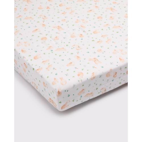 Baby Muslin Fitted Crib Sheet in Tanboocel® Viscose from Bamboo - Bunny Meadow