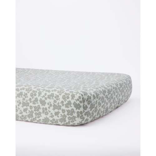 Woven Crib Sheet || Green Floral – Quincy Mae