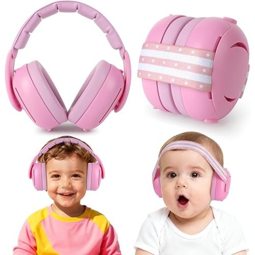 [2-in-1] Baby Ear Muffs Noise Protection - [Two Modes] Baby Headphones for Noise Cancelling Headphones- Infant Headphones Noise Cancelling - Ear Protection for 3 Months to 4 Years