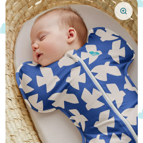 Swaddle Up™ 1.0 TOG Cotton Cobalt Paperbirds