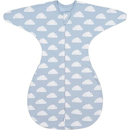 ZIGJOY Swaddle Sleep Sack 6-12 Months, 1.0 Tog Cotton Baby Swaddle Blanket