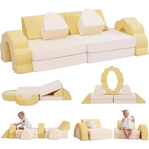 Kids Couch 10PCS, Modular Kids Play Couch (Medium Size)