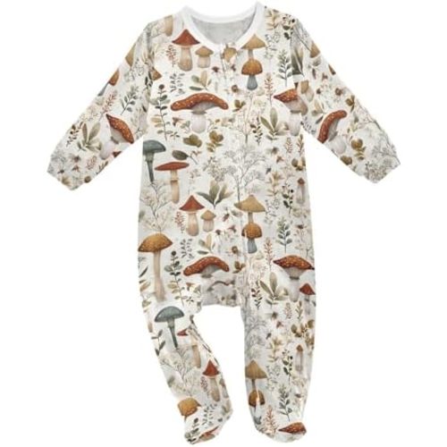 SHJI Baby One-Piece Footies Long Sleeve Rompers Pajamas Zip Front Pjs for Boys Girls kids