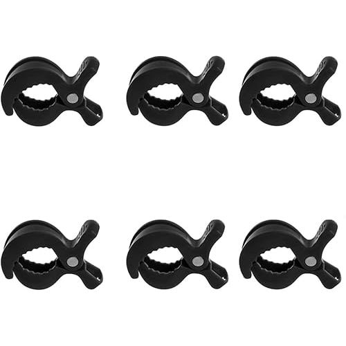 Changyeah 6 PCS Universal Buggy Pram Pegs to Hooks Muslin and Toys Sun Shade to Canopy for Blanket Clamp, Stroller Pegs to Hook Muslin Sun Shade to Canopy (Black)