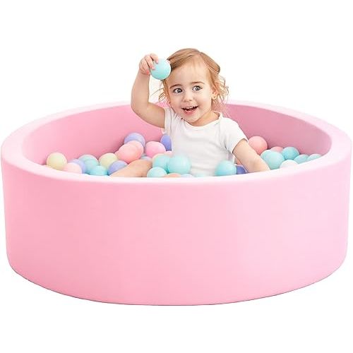 Foam Ball Pit for Toddlers, 35 Inch Baby Ball Pit Soft Round and Easy to Set or Clean, Baby Playpen Ball Pool is Ideal Gift for Kids-Balls NOT Included
