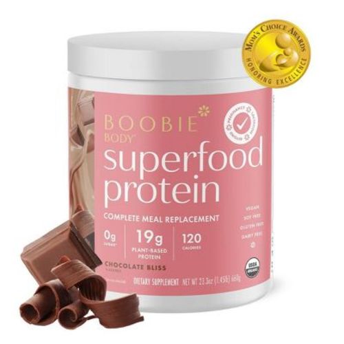 Boobie Body Organic Pregnancy and Lactation Protein Shake, Chocolate Bliss - 23.4oz/1 Tub