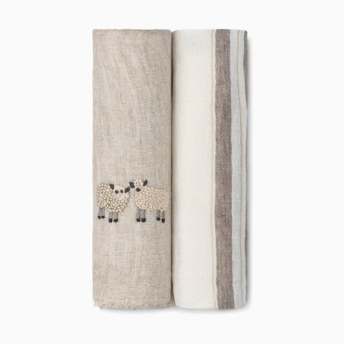 Crane Baby Finley 2-Piece Linen Swaddle Set