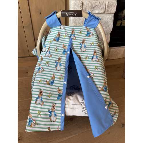 Cute Baby Car Seat Canopy Cover - Peter Rabbit - Baby Boy - Shower Gift