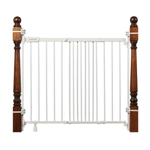 Metal Banister & Stair Safety Baby Gate - White