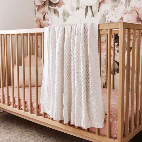 White Diamond Knit Organic Baby Blanket | Snuggle Hunny
