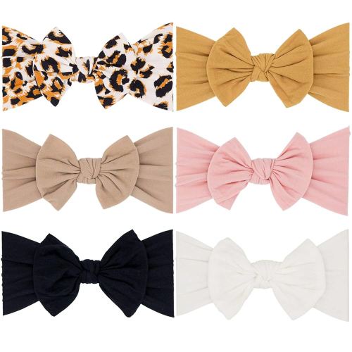 Baby Girl Nylon Headbands with Bows Newborn Infant Toddler Headwrap Hair Accessories