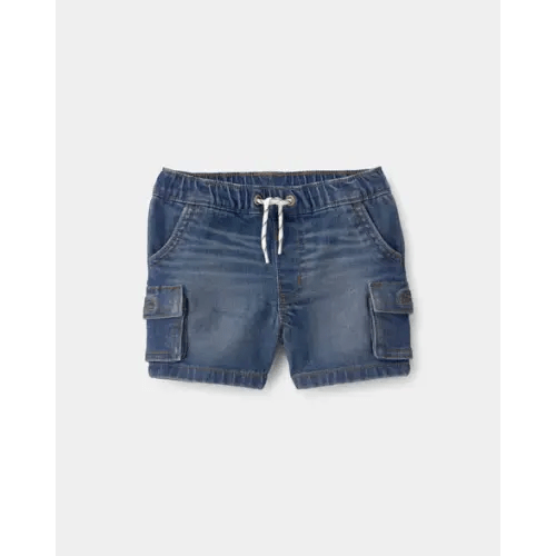 Baby Boy Denim Drawstring Cargo Shorts - Dark Wash - OshKosh B'gosh | Carter's