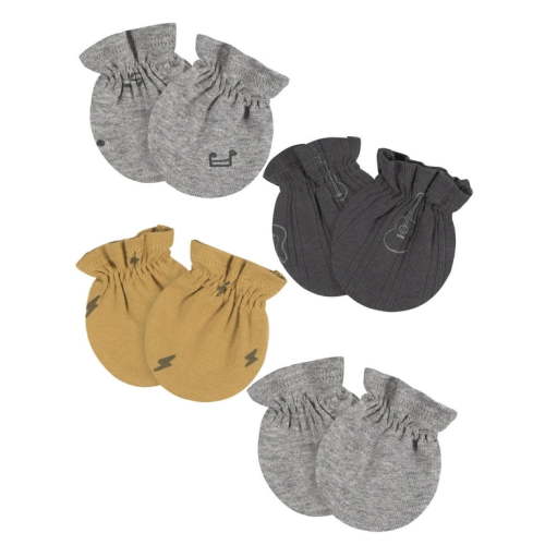 Gerber Baby Boy or Girl Unisex Mittens, 4-Pack, Sizes 0/3 Months
