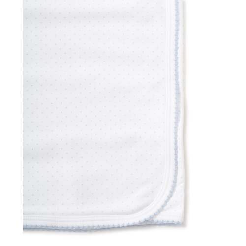 White/Blue New Kissy Dots Print Blanket
