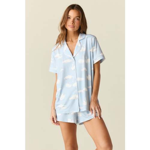 Maren Cloud Jersey PJ Set in Swan Lake