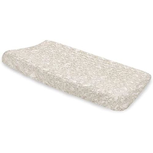 Crane Baby Changing Pad Cover, 100% Cotton Sateen Exterior Fitted Changing Pad Covers, Diaper Change Table Sheets, Soft and Breathable, Machine Washable Neutral Nursery Decor, Neutral Batik, 16" x 32"