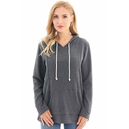 Bearsland Women's Maternity Sweater Clothes Nursing Sweatshirt Breastfeeding Hoodie with Pockets