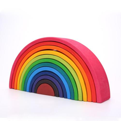 12 Pcs Large Wooden Rainbow Stacking Blocks in Primary Colors – Green Elephant Home and Toys