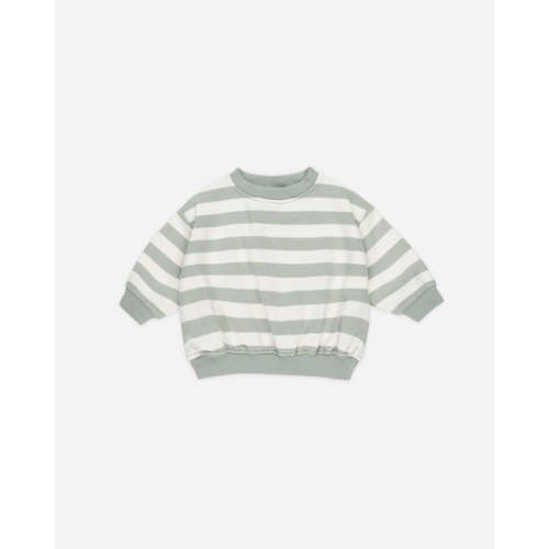 Relaxed Sweatshirt || Sage Stripe – Quincy Mae