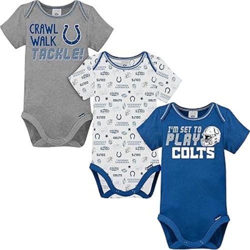 Gerber NFL unisex-baby Nfl Team 3 Pack Short Sleeve Onesie Bodysuit