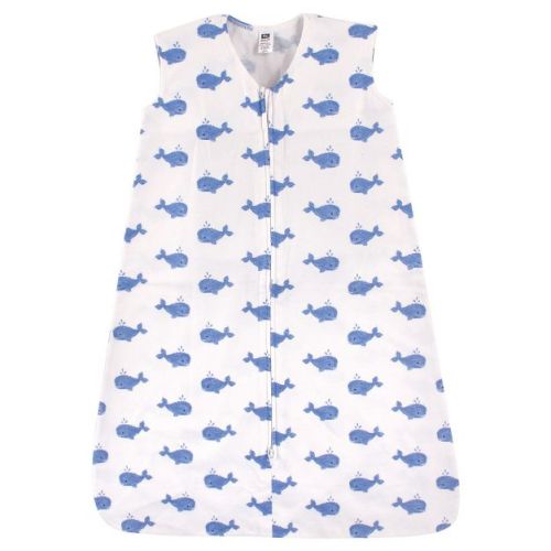 Hudson Baby Infant Boys Cotton Sleeveless Wearable Sleeping Bag, Sack, Blanket, Whale, 6-12 Months