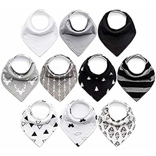 10-Pack Baby Bibs Upsimples Baby Bandana Drool Bibs for Drooling and Teething, 100% Organic Cotton and Super Absorbent Bibs for Baby Boys, Baby Shower Gift Set - Dawn Set