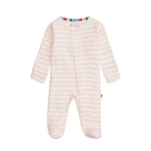 Pink Stripe Organic Cotton Magnetic Footie