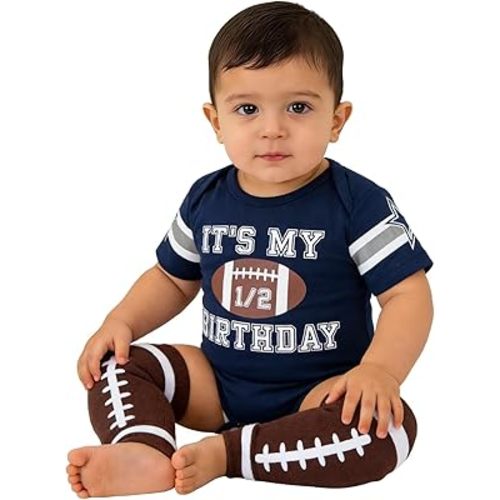 MOMMY'S NEW MAN Baby Boy Half Birthday Short Sleeve Outfit Funny Romper Happy Birthday Party