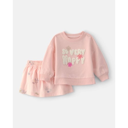 Baby Girl 2-Piece Easter 'So Very Hoppy' French Terry Top & Skort Set - Pink | Carter's