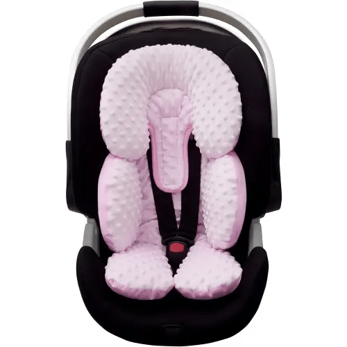 Pro Goleem Infant Car Seat Head Neck Body Support, Ultra-Soft Minky and Microfiber Newborn Car Seat Insert, Perfect for Car Seat, Stroller, 2-in-1 Reversible, Girls, Pink