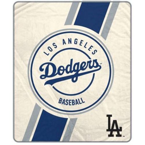 MLB Diagonal Stripe Emblem Ultra Soft Blanket Los Angeles Dodgers