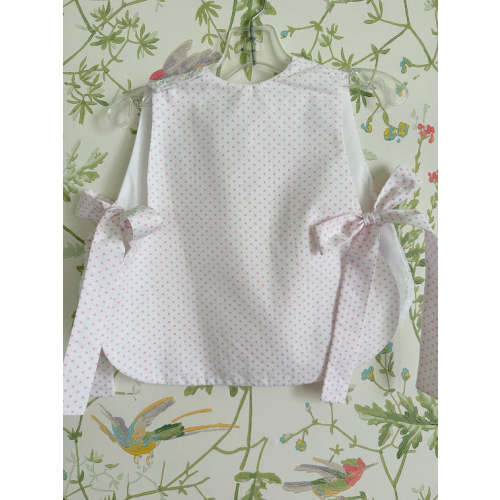 Little Happies Party Bib in Pink Dot with Bows