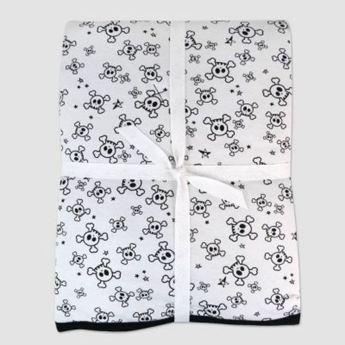 Honest Baby Organic Cotton Lightweight Knit Quilt - Tossed Skulls: Figures, Skeletons, 1 Pack, Thread Count 140