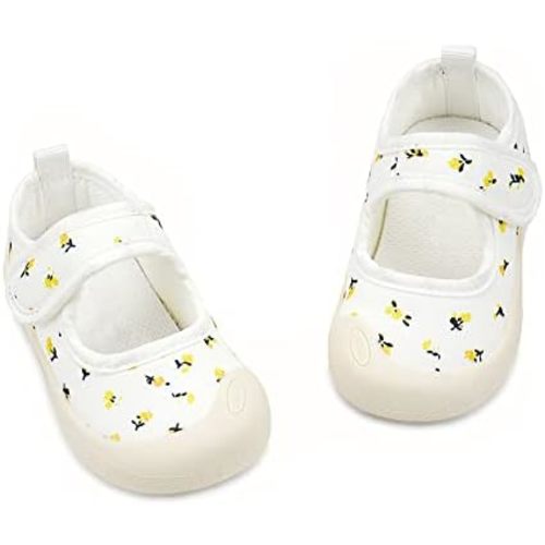 Baby Girl Canvas Sneakers Toddler Girl Mary Jane Flats Non-Slip Casual School Uniform Loafers Dress Shoe