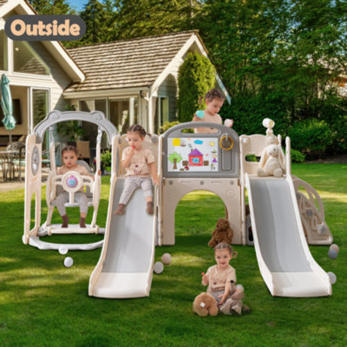 TaoKimi 12-In-1 Kids Slide Playset for Toddlers Age 1-3 , Indoor Outdoor Toddler Slide | Wayfair