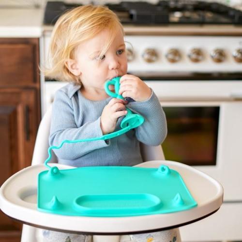 Safe silicone teether & training spoon | BPA & BPS free | Busy Baby Mat