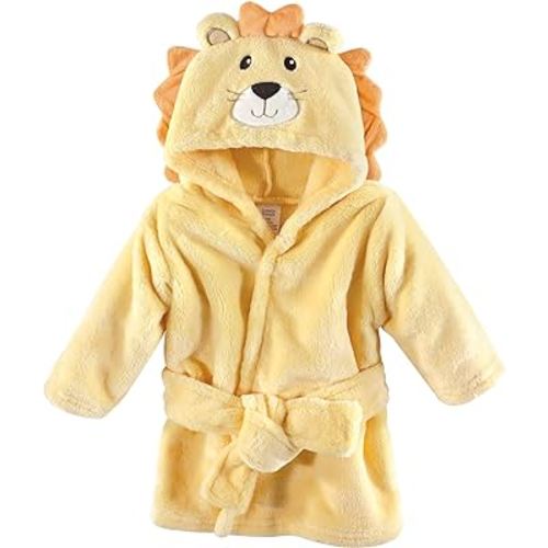Luvable Friends Unisex Baby Plush Bathrobe, Lion, 0-9M