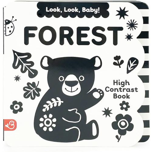 Look, Look, Baby! Forest: Black and White High Contrast Tummy Time Book for Newborns